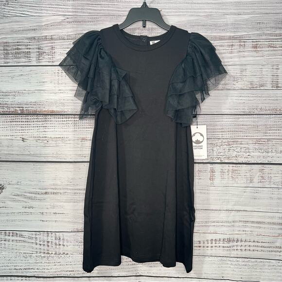 The Tiny Universe Tiny Wings Dress Size 8 Years Black Organic Cotton NEW - Picture 1 of 13